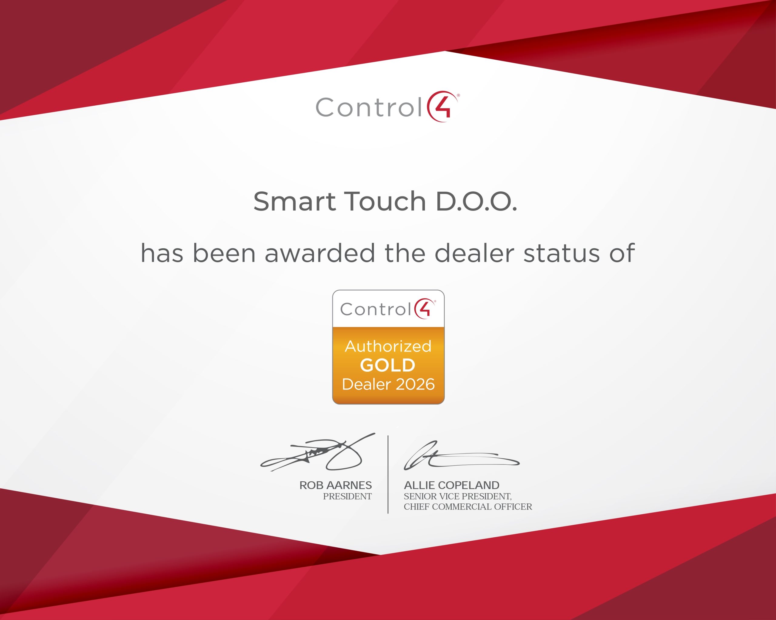 control4 gold dealer